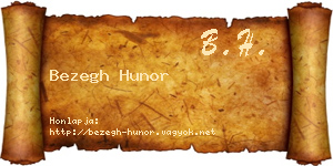 Bezegh Hunor névjegykártya